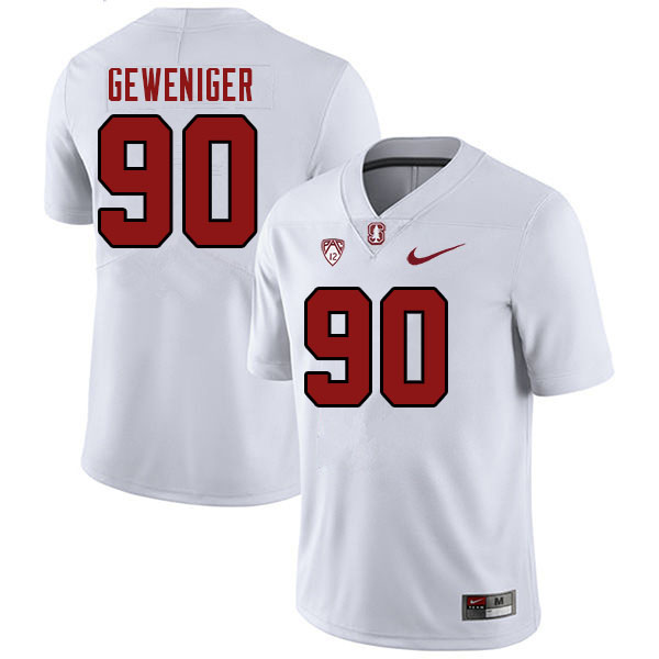 Men #90 Gavin Geweniger Stanford Cardinal College Football Jerseys Stitched Sale-White